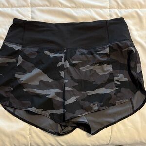 Athleta Black and Gray Camo Athletic Shorts
